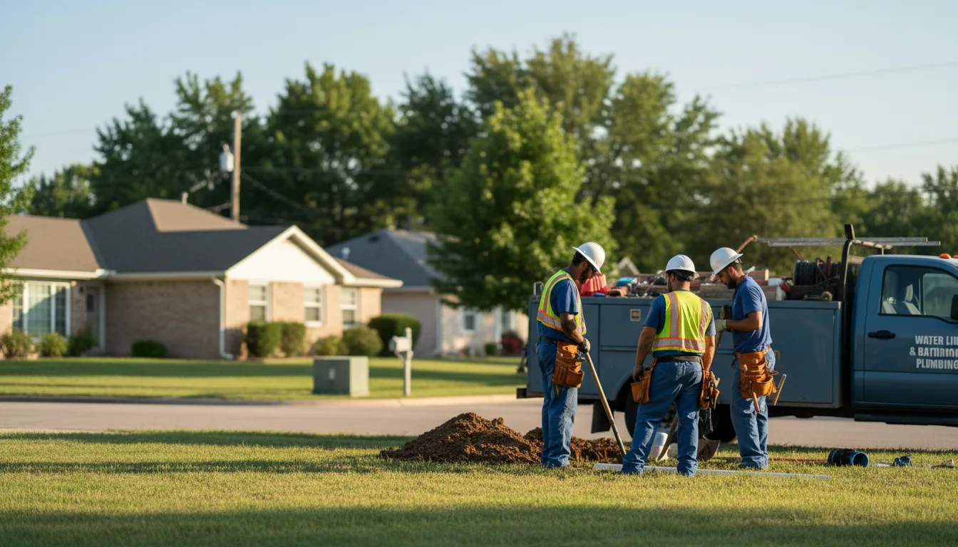 Residential water line and bathroom plumbing service in Sigourney, IA